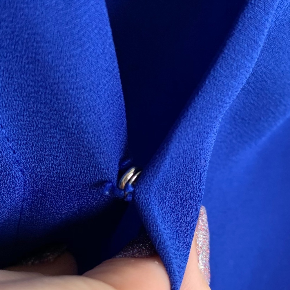 Bellatrix Blue Wrapped Long Sleeve Blouse - Picture 6 of 8